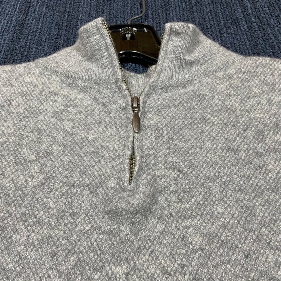 ADRIENNE VITTADINI Cashmere Womens LARGE Sweater Short Sleeve Gray Shirt Zip Up - Picture 6 of 11